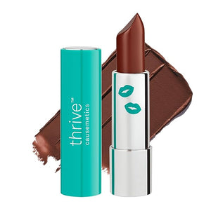 Thrive Causemetics Impact-FULL Smoothing Lipstick, Moisturizing Lip Makeup Essential with Vitamin E, Lightweight Creamy Lipstick for Women, Long Lasting, Vegan, Shade Kris (Neutral Cocoa)