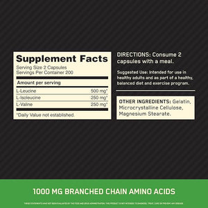 Optimum Nutrition Instantized BCAA Capsules, Keto Friendly Branched Chain Essential Amino Acids, 1000mg, 400 Count