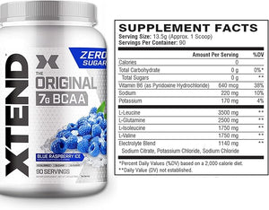 Xtend Original BCAA Powder 7g BCAA and 2.5g L-Glutamine Sugar Free Post Workout Muscle Recovery Drink with Amino Acids for Men &amp Women 90 Servings