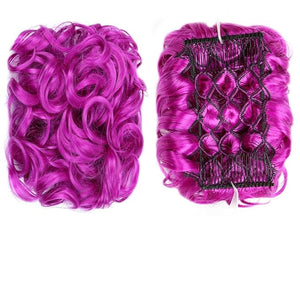 Hair Accessories Synthetic Messy Bun Wig Hair Pieces Wavy Curly Bun Ponytail Hair Extensions Bun Hair Comb Women Bun Wig Hair Pieces For Women(51P)