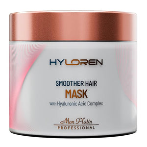 Mon Platin Professional Hair Mask for Damaged Hair &amp Straightened  500ml - HYLoren Smoother with Hyaluronic Acid Deep Conditioning Treatment Anti-Frizz Conditioner