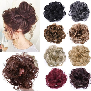 Hair Accessories 1 Pack Synthetic Donut Bun Messy Bun Hair Slices Curly Wavy Headbands Women Bun Wig Synthetic Wig Hair Extensions Hair Pieces For Women(19)