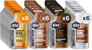 Gu Energy Roctane Ultra Endurance Mixed Pack Energy Gel On-The-Go Sports Nutrition for Running Biking Hiking or Skiing Indulgent Assorted Flavors 24-Count