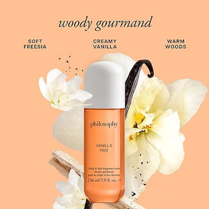 philosophy hair and body mists ? long-lasting fragrance mists for women with skin-loving ingredients ? hydrates &amp refreshes for 24 hours ? vanilla pistachio &amp coconut scent options