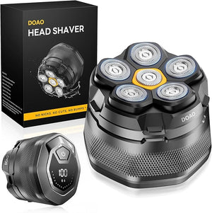 Head Shavers for Bald Men, 6D Magnetic Floating Blades, Smooth Shave in 3 Minutes, USB-C Rechargeable, 180min Runtime, Wet &amp; Dry, Easy Clean, Anti-Slip Design(A6-Plus)