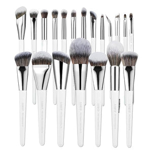 LORYP Makeup Brush Set Professional Soft Synthetic Vegan Luxury Cosmetic Brushes for Face &amp Eye White 20 Pcs
