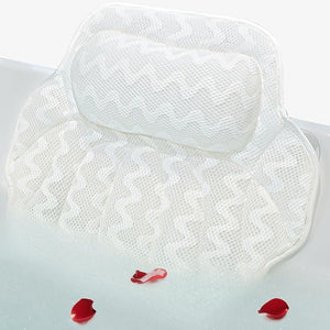 Super Thick Bath Pillow Soft and Comfortable Bath Pillow 4D mesh Fabric and 6 Non-Slip Suction Cups Used for Bathtub Head and Neck Support to Relax Family spa hot tub Essentials Ladies Bath Gift