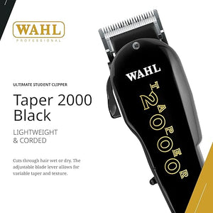 Wahl Professional Taper 2000 Clipper, Adjustable Blade, High-Performance Corded Electric Hair Cutting Tool, Black