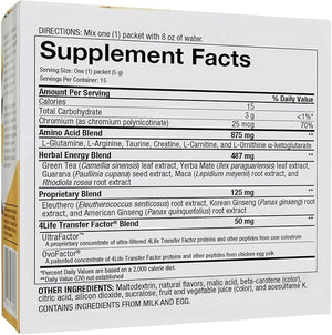 4Life Energy Go Stix Healthy Energy Drink Mix Caffeine from Guarana Maca Yerba Mate and Green Tea Leaf Extract Tropical Flavor - 15 Packets