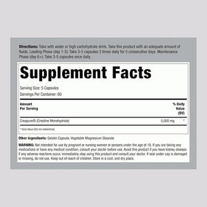 Fitness Labs German Creatine Monohydrate | 1000mg | 300 Capsules | Supplement for Women and Men | Non-GMO Gluten Free