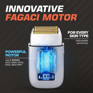 Fagaci 5 Speeds Double Foil Shavers for Men Professional Irritation Free Close Clean Shaving Foil Razor Electric Shavers for Men Maquina de Afeitar para Hombre Neck Barber Shaver