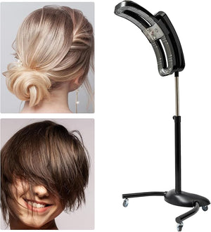 Standing Hair Dryer Vertical Hairdressing Heater Hair Salon Equipment with Wheels Adjustable Temperature Time and Angle Vertical Cold Iron Hair Dryer for Commercial Home