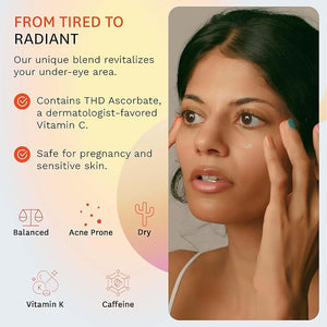 Fig.1 Triple Action Vitamin C Eye Cream Refill | Anti Aging Under Eye Cream for Dark Circles Puffiness &amp Wrinkles | Vitamin C + Caffeine to Glow &amp Refresh Tired Eyes | Fragrance-Free Refilla