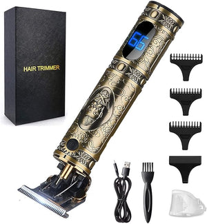 RESUXI Hair Clippers for Men Hair Trimmer for BarbersProfessional Cordless T Blade Trimmer Beard Edger Liners for MenBarber Shavers for Hair CuttingGold Knight Close-Cutting Hair Machine