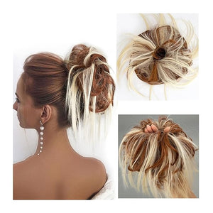 EARSHOT Hair Buns Hair Piece Synthetic Bun Ponytail Hair Extensions Headband Messy Bun with Elastic Rubber Band Ponytail Wig Hair Bun for Women Hair Accessories For Girls (Color : 30H613#)