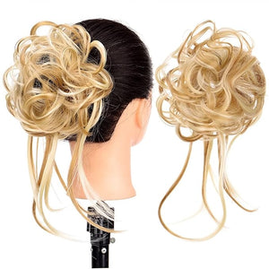 FRANCES Fake Hair Bun Synthetic Hair Bun with Elastic Comb Messy Bun Curls Hair Bun Women Wig Hair Extensions Hair Accessories Hair Accessories (Color : SW205-10)