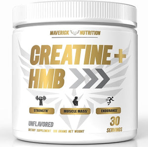 Creatine HMB - Creatine Powder for Men - Creatine Powder - Creatine Supplement - Creatine for Men - HMB Creatine - Creatine - Creatine Monohydrate - 30 Servings - Unflavored (Creatine + HMB)