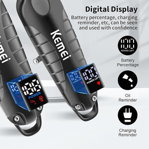 KEMEI Professional Hair Clippers for Men Cordless Barber Clippers Set and Trimmers Kit Rechargeable Electric Foil Shaver &amp Beard Trimmer Men's Facial Grooming Hair Cutting Tools Gifts for Men