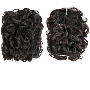 Hair Accessories Synthetic Messy Bun Wig Hair Pieces Wavy Curly Bun Ponytail Hair Extensions Bun Hair Comb Women Bun Wig Hair Pieces For Women(2)