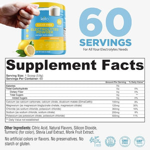 Keto Vitals Electrolytes Powder | Keto-Friendly Electrolytes with Potassium Magnesium Sodium Calcium | Keto Electrolytes Supplement Energy Drink Mix | Sugar-Free Zero Calories Zero Carbs