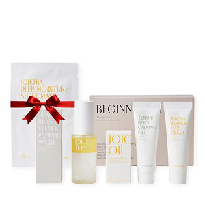 PINKWONDER Beginner Edition Skincare Set | USDA Organic Jojoba Oil | Hydrating &amp Soothing Routine | Travel Essentials for Women | Korean Skincare Gift