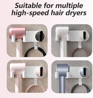 PANGBOER Wall Mounted Hairdryer Holder Hair Care &amp Styling Tool Organizers Storage Rack Beauty Hair Appliance Holder Easy to Use