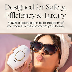 Kenzzi IPL Hair Removal Handset for Women &amp Men: Pain-Free &amp Long-lasting Solution for Body &amp Face Hair Removal An Alternative to Salon Laser Hair Removal Treatments Permanent Results