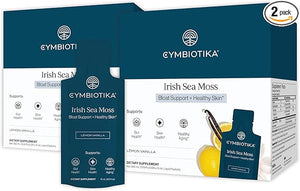 CYMBIOTIKA Irish Sea Moss Supplement Organic Wildcrafted Sea Moss with Aloe Vera Fulvic Minerals Postbiotics Gut Immune Skin Support On The go Packet 52 Servings 2 Month Supply