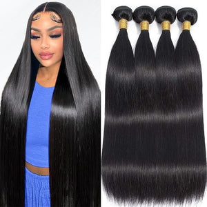 Human Hair BundlesStraight 4 Bundles 22 22 22 22 Inch16A Bundles Human Hair100% Unprocessed Virgin Brazilian Hair Extensions Double Weft Quick Weave Sew In Hair Bundle