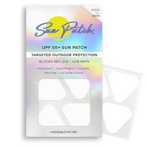 Sun Patch Reusable Sun Screen Silicone Patches for UV Protection &amp Face Sunscreen Sun Face Patches For Sun Exposure (1 Pack/4 Nose Shapes) (White) (Golf Surf Swim Ski &amp Snow Outdoors)