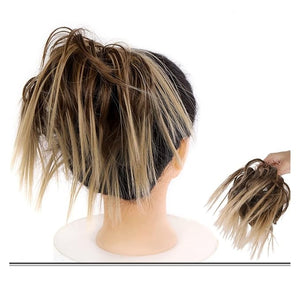 SONGCHAO Fake Hair Bun Messy Bun Hair Slice Ponytail Hair Extensions with Elastic Rubber Band Synthetic Fluffy Bun Women Wig Hair Bun Hair Accessories (Color : 009)