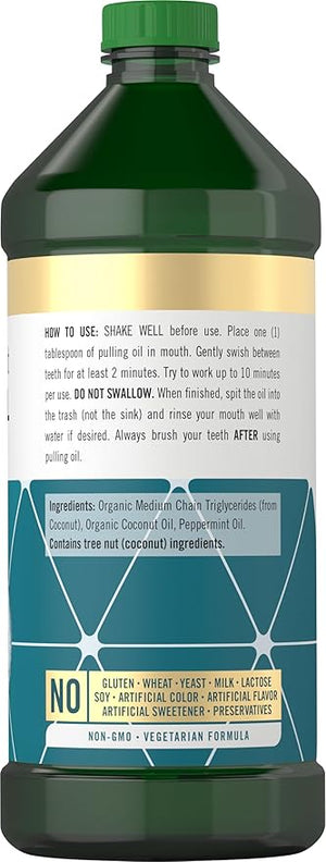 Carlyle Pulling Oil for Teeth &amp; Gums | 16 Fl Oz Pack of 2 | Coconut and Mint | Alcohol Free &amp; Non-GMO