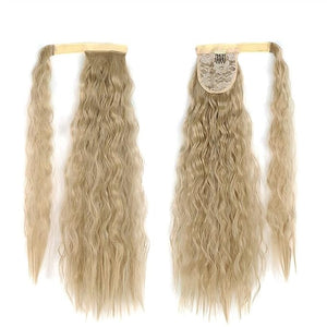 Hair Chignon 22 Inch Synthetic Corn Wavy Long Ponytail Wig Wrap Hair Clip Extensions Ponytail Hair Bun Women Hair Accessories Hair Pieces For Women(16)