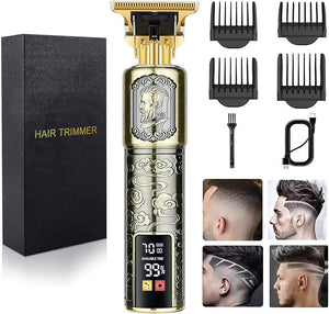 Hair Clippers for Men - Cordless T-Blade Trimmer - Professional Haircut &amp Grooming Kit - Rechargeable - LCD Display (Figure-03)
