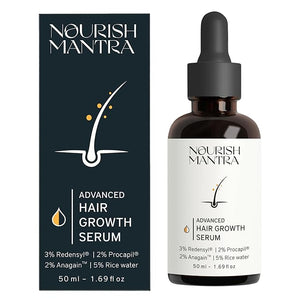 Nourish Mantra Advanced Hair Growth Serum 50ml 3% Redensyl 2% Anagain 2% Procapil 5% Rice Water Promotes Hair Regrowth Anti Thinning &amp Hair Loss TreatmentRapid Hair Growth Serum for Women &