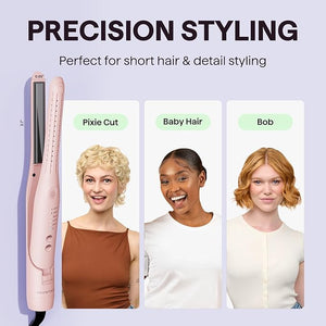 Wavytalk 0.65" Pencil Flat Iron, Cool Curl Pencil, Small Airflow Styler and Straightener for Short Hair, Pixie Cut and Edges, Curling Iron for Short Hair with 360¨¬ Cool Airflow for Long-Lasting Hold