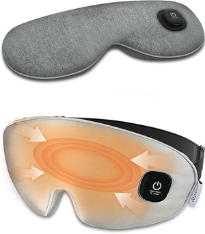Heated Eye Mask - Cordless Eye Mask for Dry Eyes Eye Relief Improved Sleep Rechargeable WashableCover Eye Heating pad for Travel