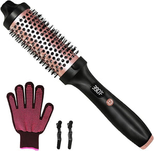 Thermal Brush Heated Round Brush Negative lon Heated Curling Brush 1.5 Inch 3 Temp Settings15s Heating Dual Voltage Rose Gold Update Ceramic Tourmaline