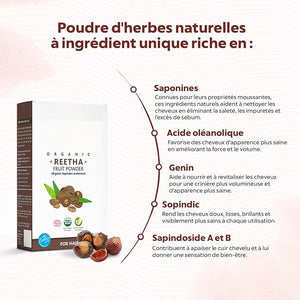 KK 100% Organic Reetha Powder | Sapindus mukorossi For Hair &amp; Scalp Treatment - (100g)