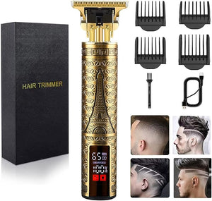 Hair Clippers for Mens Zero Gapped Cordless Hair Trimmer T-Blade Trimmer Professional Haircut &amp Grooming Kit Rechargeable Edgers Clippers Hair Trimmer Shaver Cutting Kit with LCD Display (Led-Towe