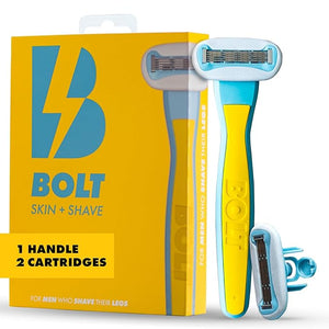 Performance Razor for Men¡¯s Leg Head Chest &amp Arm Shaving ? Ergonomic Zinc Alloy Handle 5-Blade Cartridge with Aloe &amp Vitamin E Designed for Coarse Hair ? With 2 Cartridges