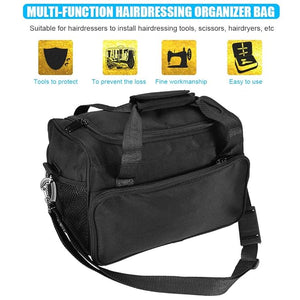 Hairdressing Tools Bag - Salon Barber Handbag Portable Scissors Comb Holder Hairstyling Case Travel Luggage Pouch Styling Bag for Hairdresser Supplies (Black)