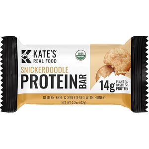 Kate¡¯s Real Food Organic Protein Bars ? (Snickerdoodle 2.2 oz Pack of 12) ? Plant Based Protein Bars - Gluten Free Soy Free Non GMO Whole Grains and All Natural