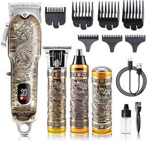 Mensure Hair Clippers for Men Professional Cordless Clippers and Trimmer Set 4 in 1 Mens Hair Clipper for Barber Kit