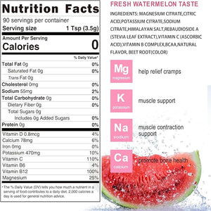 Electrolytes Powder No Sugar Fresh Watermelon Electrolyte Powder Hydration Powder Enhanced with Himalayan Salt BCAAs and B-Vitamins No Calories Sugar Free Keto Electrolyte Drink - 90 Servings