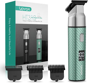 VOYOR Body Hair Trimmer for MenElectric RazorVersatile Groin &amp Body TrimmerWaterproof and Cordless ShaverManscaper for MenUSB-C Charging GroomerCeramic Blade Razor Male Grooming HT310 (Green