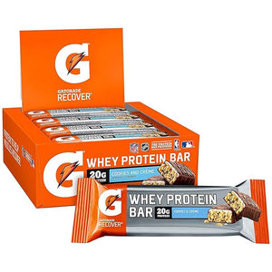 Gatorade Whey Protein Recover Bars, Cookies &amp; Cr?me, 2.8 ounce bars (12 Count)