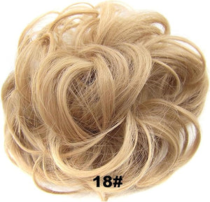 Hair Bun 1 Pack Messy Bun Hair Hoops Ponytail Hair Extensions Synthetic Donut Hair Bun Curly Wavy Hair Bun Wigs for Women Hair Bun Piece(18)