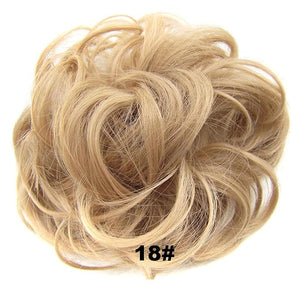SONGCHAO Fake Hair Bun 1 Pack Messy Bun Hair Hoops Ponytail Hair Extensions Synthetic Donut Hair Bun Curly Wavy Hair Bun Wigs for Women Hair Accessories (Color : 18)