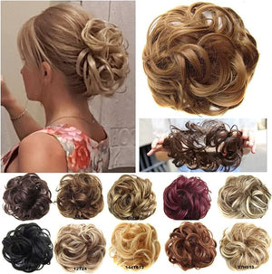 Hair Bun 1 Pack Messy Bun Hair Hoops Ponytail Hair Extensions Synthetic Donut Hair Bun Curly Wavy Hair Bun Wigs for Women Hair Bun Piece(22H10)